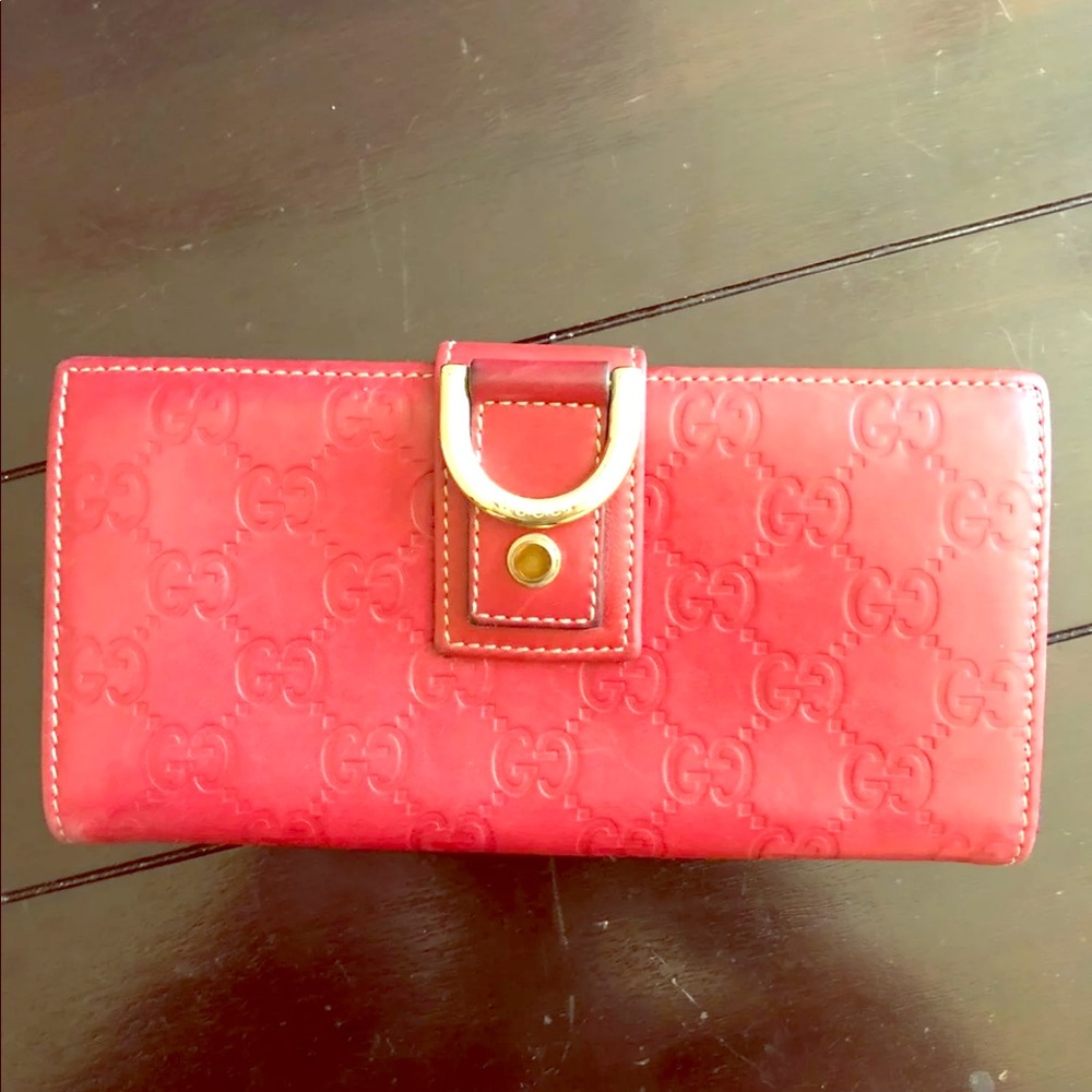 Gucci Red Leather Wallet